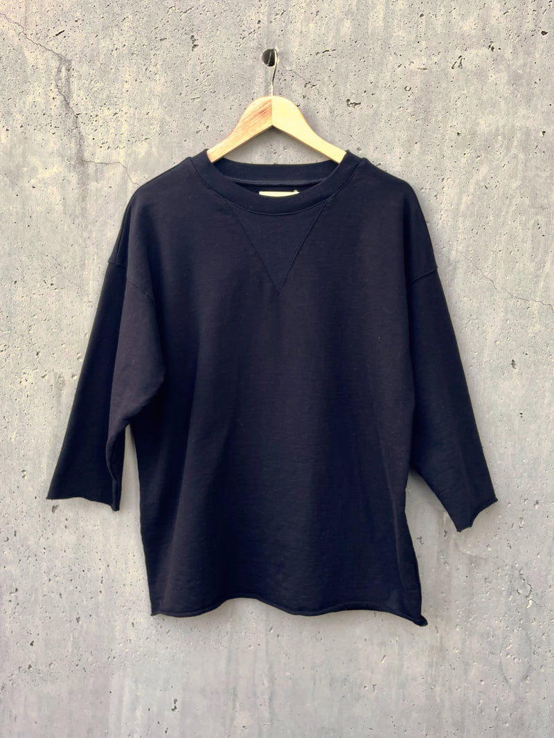The Raw Hem Sweatshirt - Black
